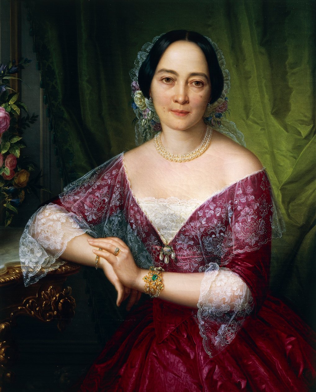 Retrato de Anne Opulich por Felice Schiavoni, óleo sobre tela de Felice Schiavoni