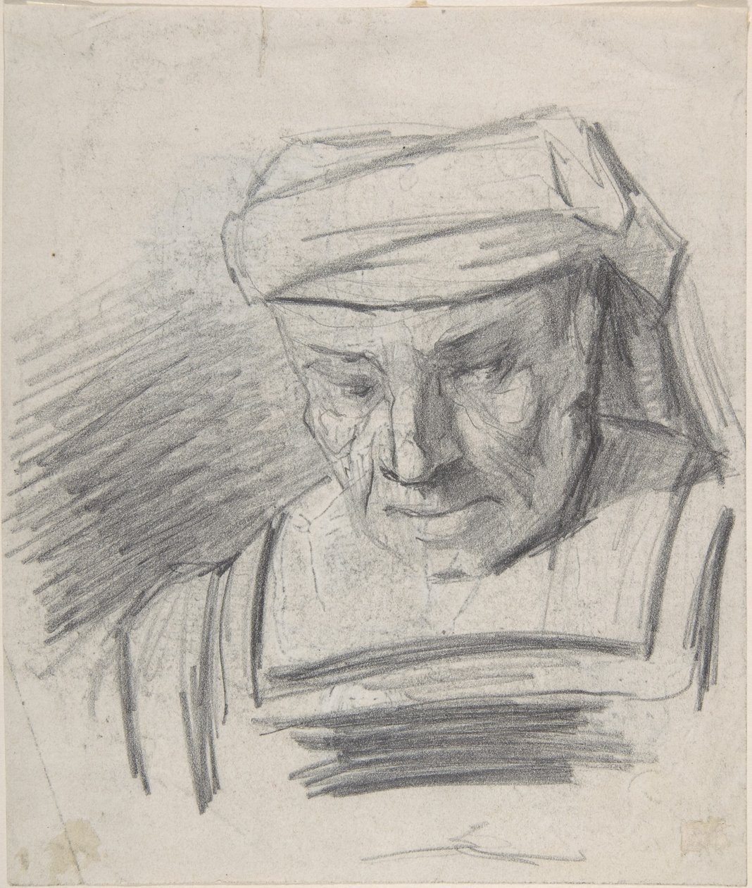 Cabeça de uma figura com turbante de Félicien Rops
