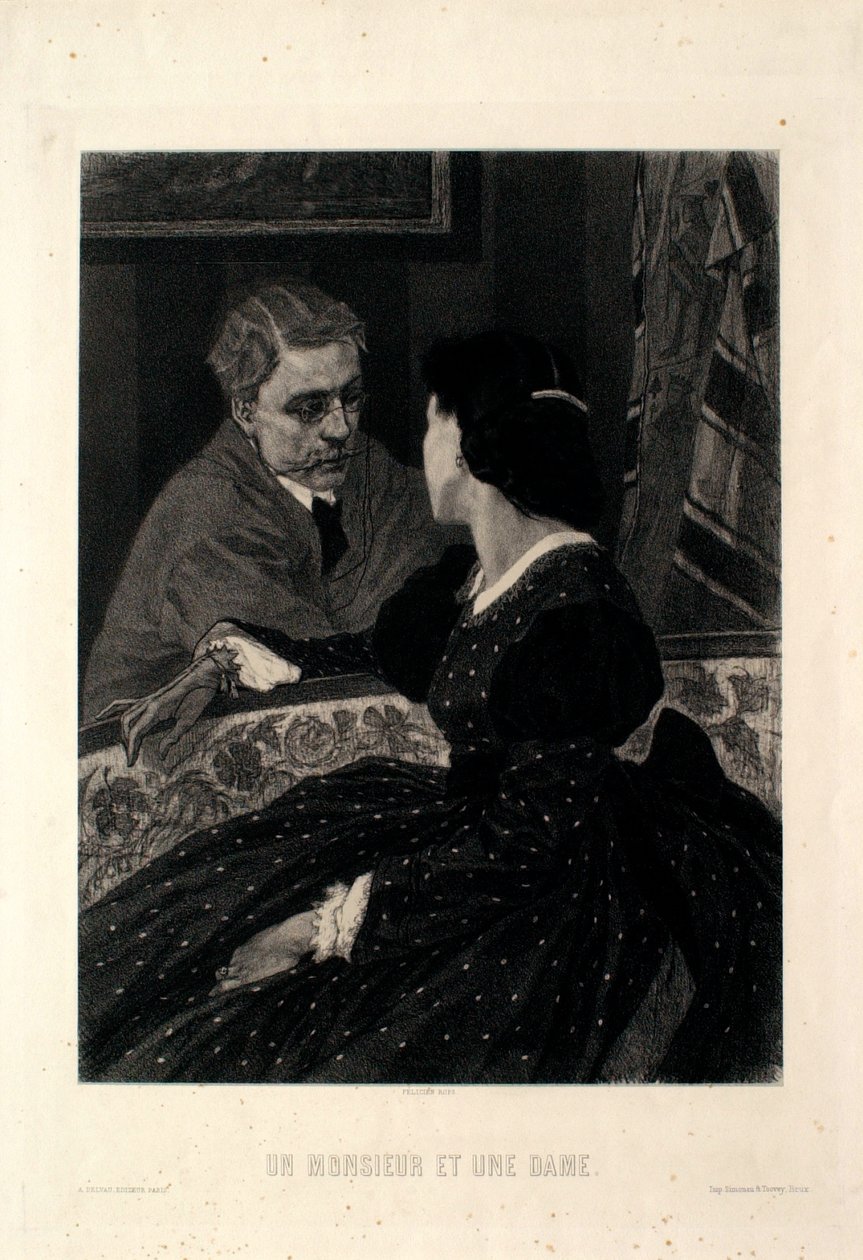 Um cavalheiro e uma dama de Félicien Rops