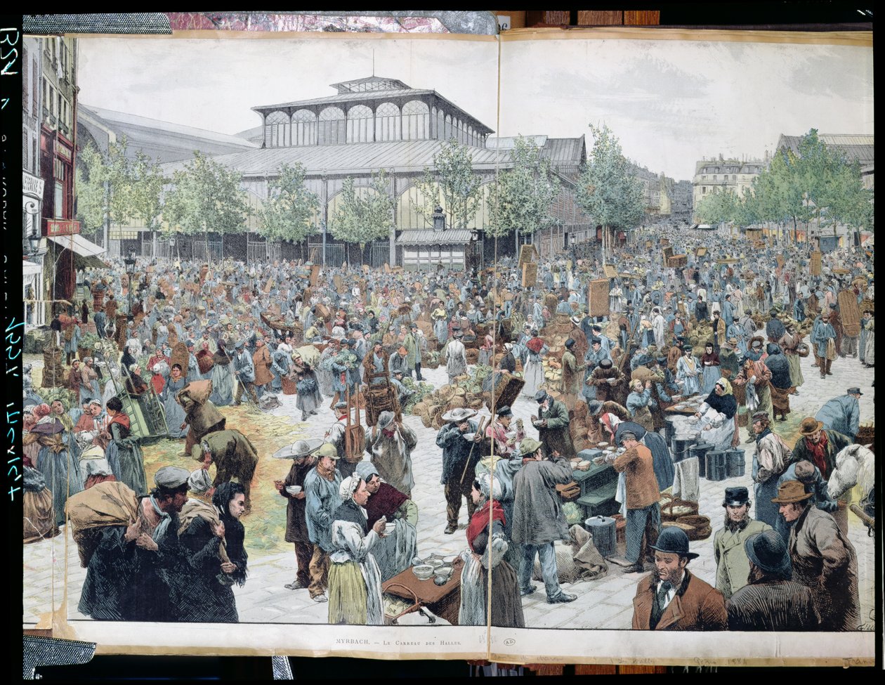 Vista, de, les, Halles, 1885 de Felicien baron de Myrbach Rheinfeld