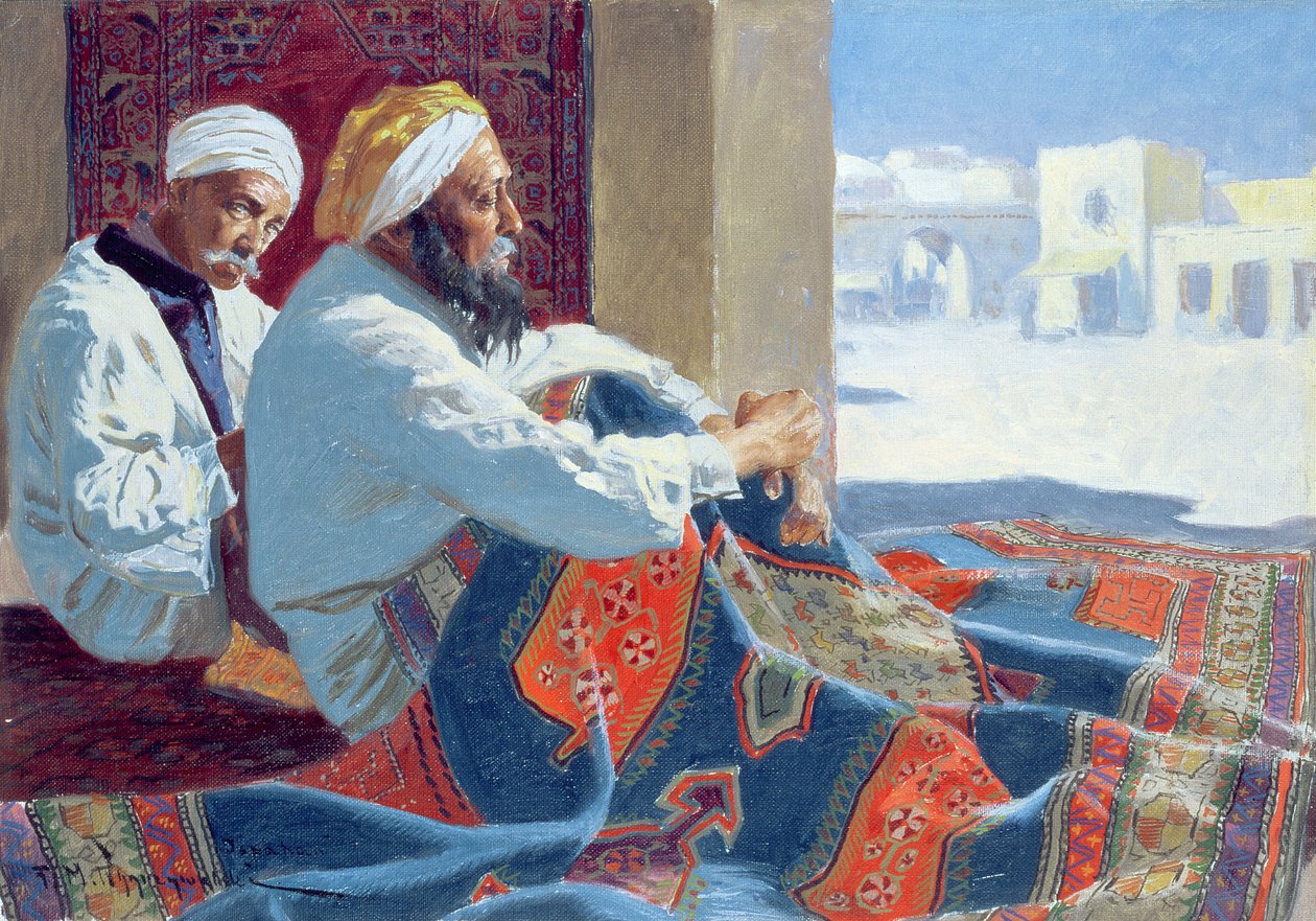 Os vendedores de tapetes, c.1915 de Feliks Michal Wygrzywalski