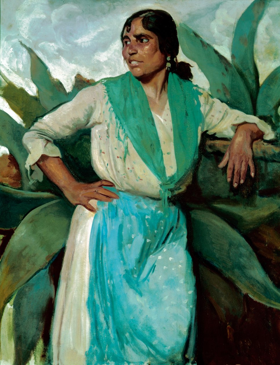 Mulher cigana, c.1929 (óleo sobre tela) de Felipe Abarzuza y Rodriguez de Arias