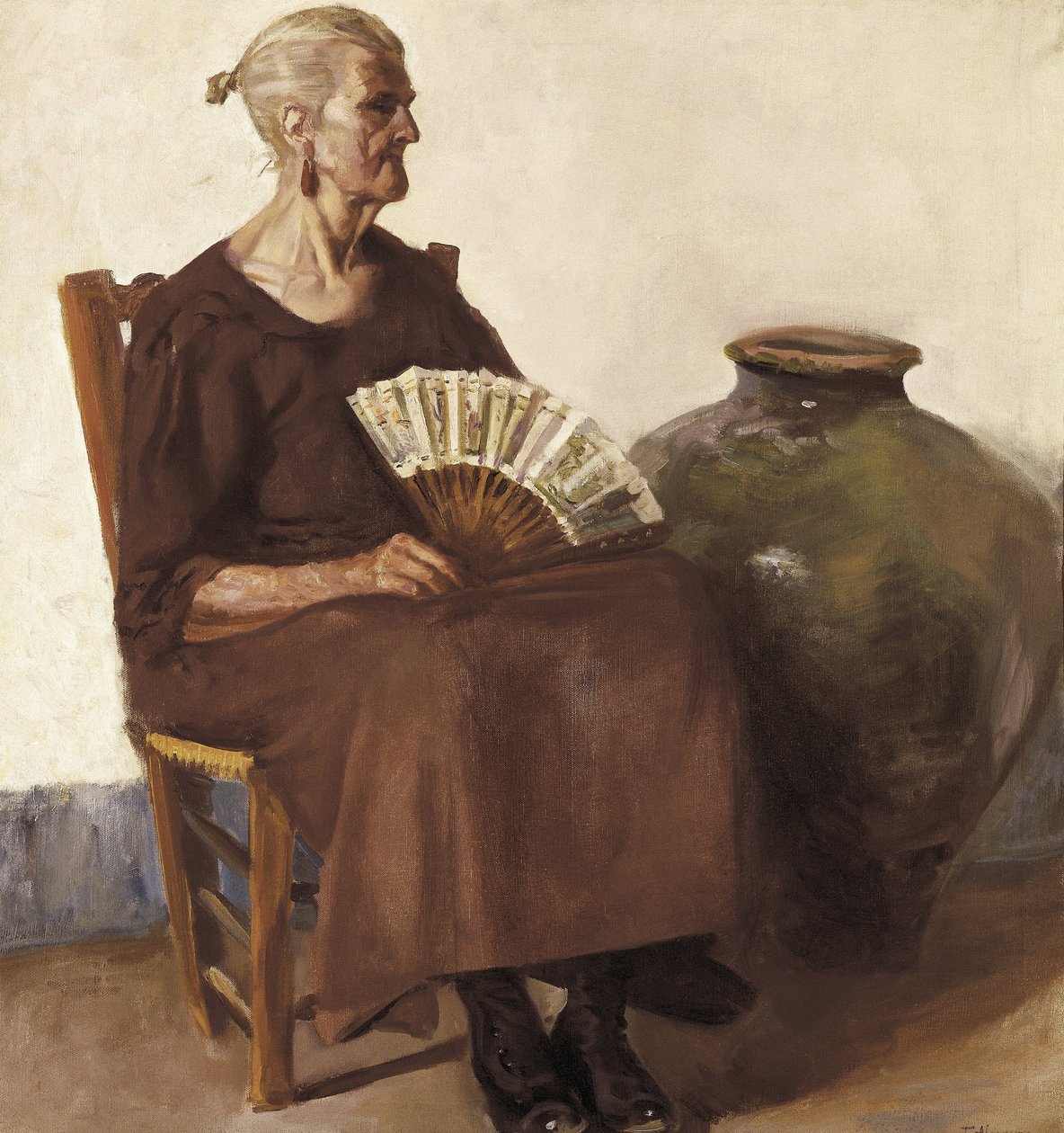 Mulher sentada, século XX (óleo sobre tela) de Felipe Abarzuza y Rodriguez de Arias