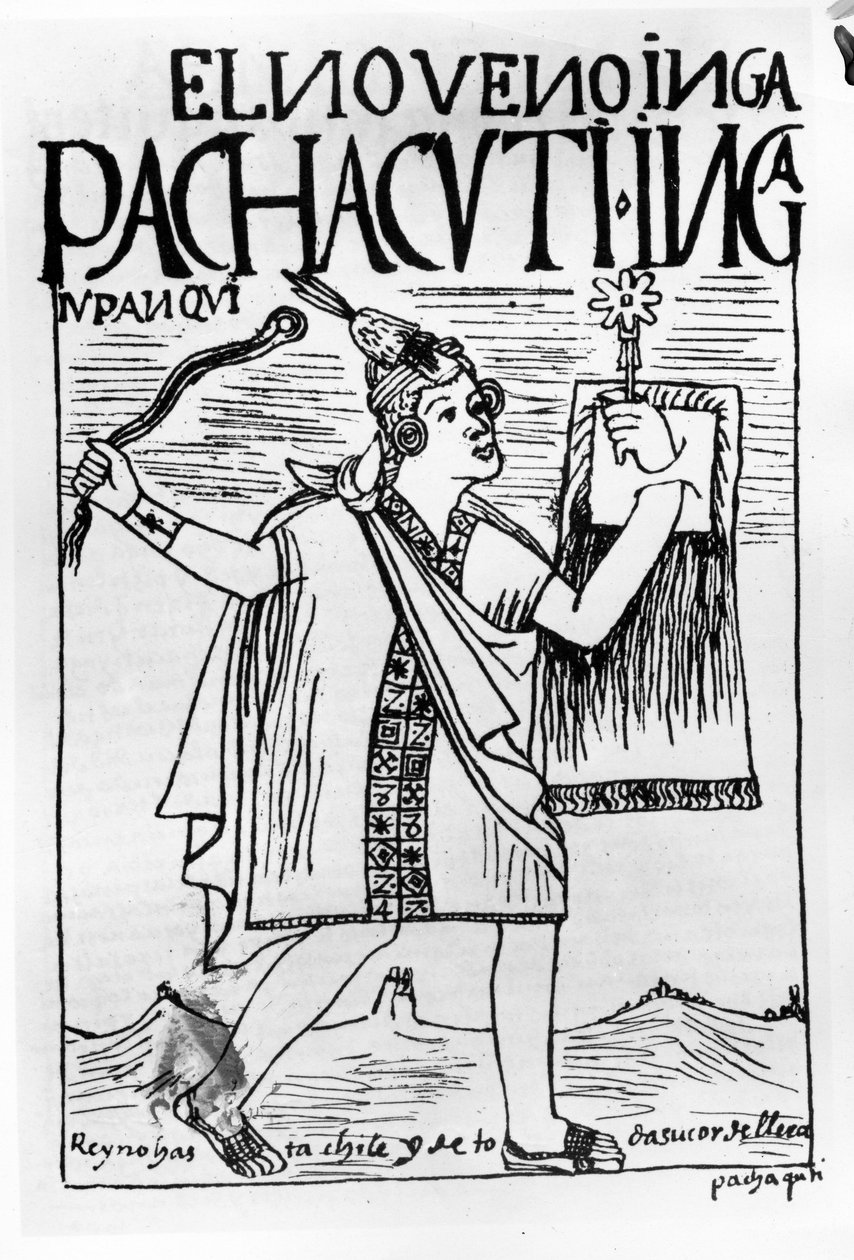 Pachacuti Inca, o nono Sapa Inca de Felipe Huaman Poma de Ayala