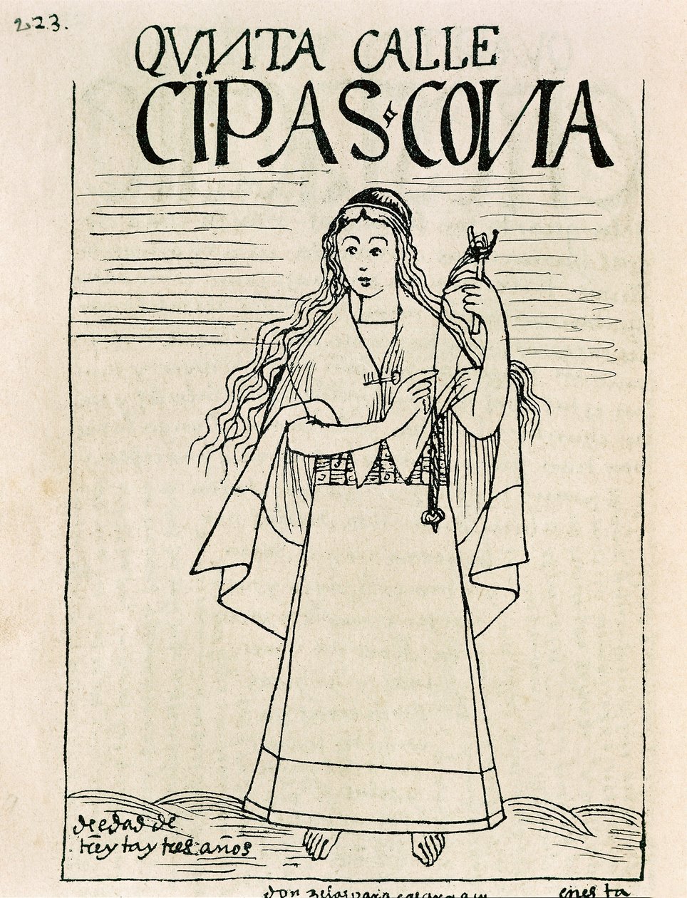 Retrato de um tecelão (Desenho com tinta de Felipe Huaman Poma de Ayala
