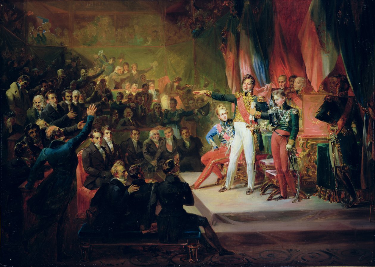O juramento de Louis-Philippe (1773-1850) 9 de agosto de 1830 de Felix Auvray