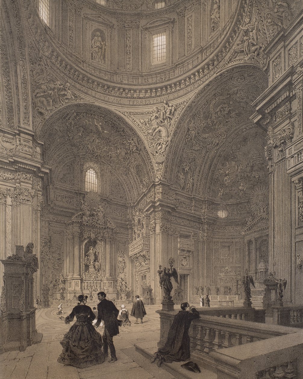 Capela de Santo Inácio de Loyola, Chiesa del Gesu, ilustração do álbum &39;Roma dans sa grandeza&39;, 1870 de Felix Benoist