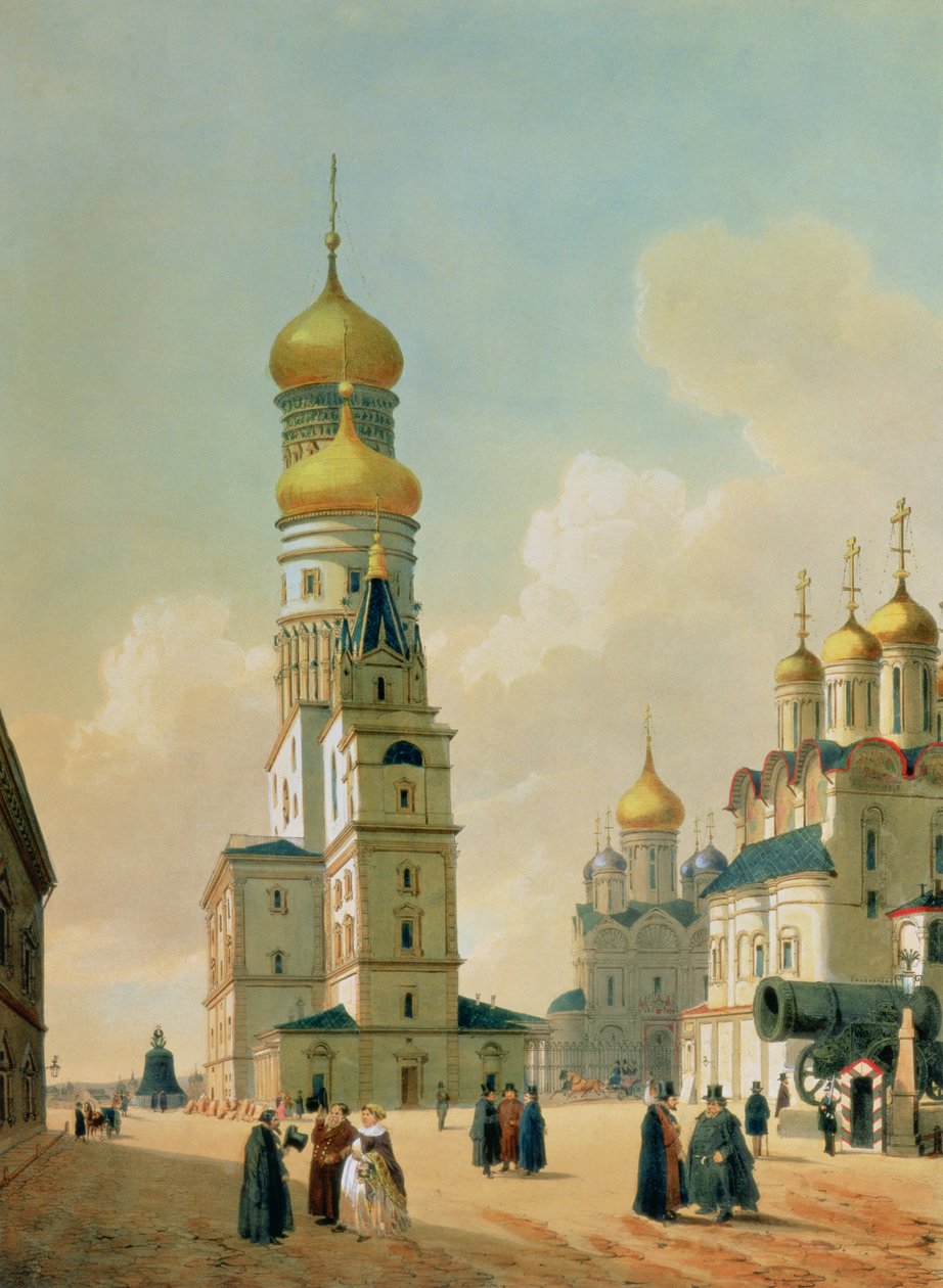 Ivan o Grande campanário no Kremlin de Moscou, impresso por Lemercier, Paris, de 1840 de Felix Benoist