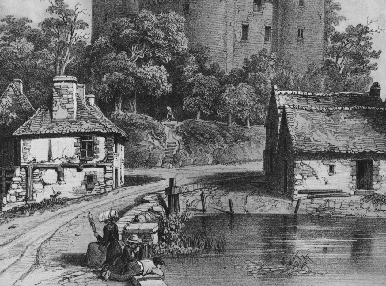 O Castelo de Combourg (detalhe) (ver também 382376) de Felix Benoist