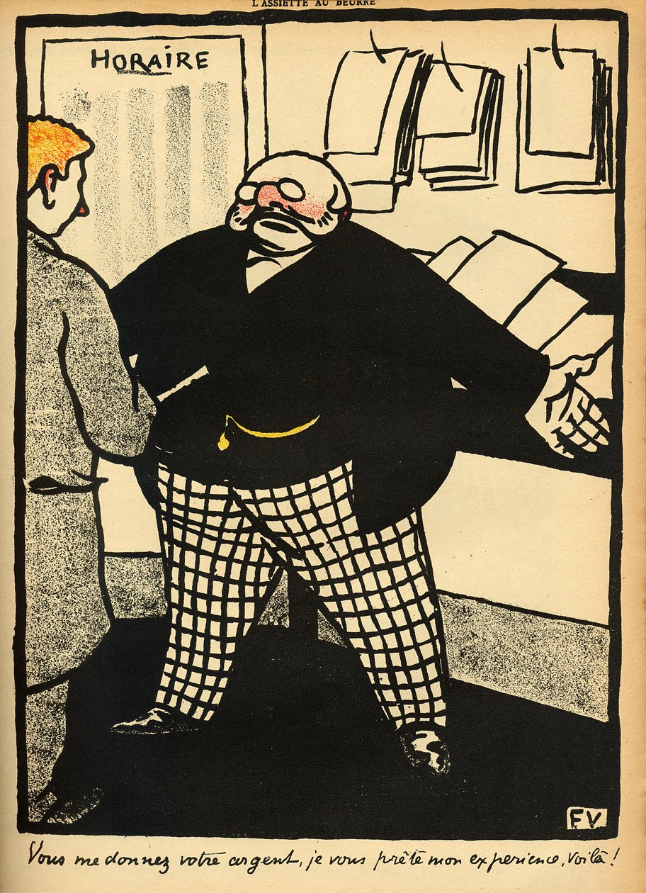 Um homem de negócios e seu cliente, de &39;Crimes e Punições&39;, edição especial do &39;L&39;Assiette au Beurre&39;, 1 de março de 1902 de Felix Edouard Vallotton