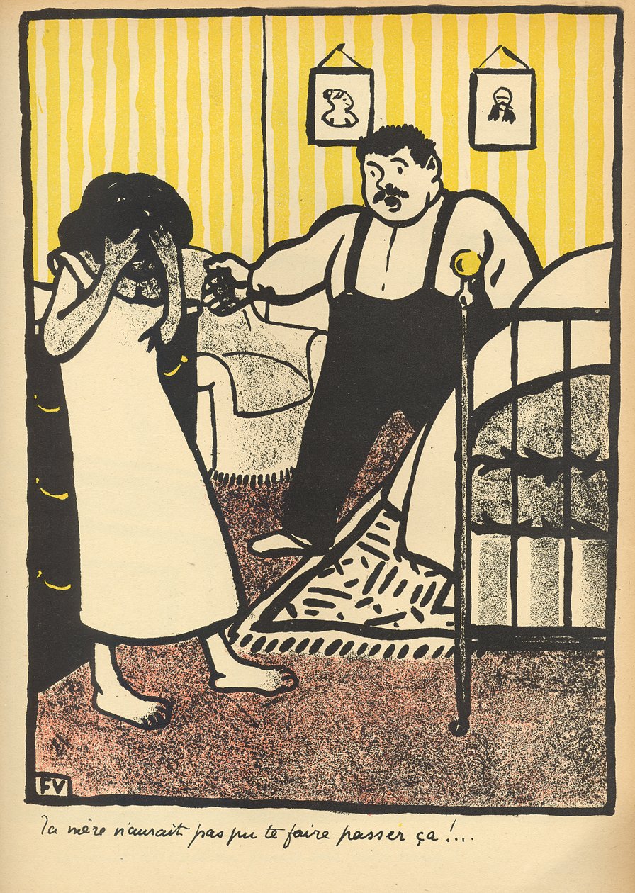 Um homem reprova sua amante grávida, de &39;Crimes e Punições&39;, edição especial de &39;L&39;Assiette au Beurre&39;, 1 de março de 1902 de Felix Edouard Vallotton