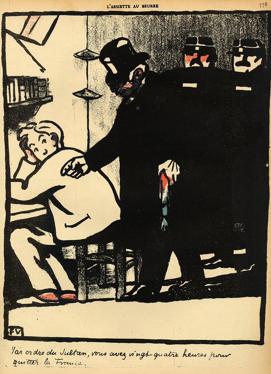 Um prisioneiro é exilado, de &39;Crimes e Punições&39;, edição especial de &39;L&39;Assiette au Beurre&39;, 1 de março de 1902 de Felix Edouard Vallotton