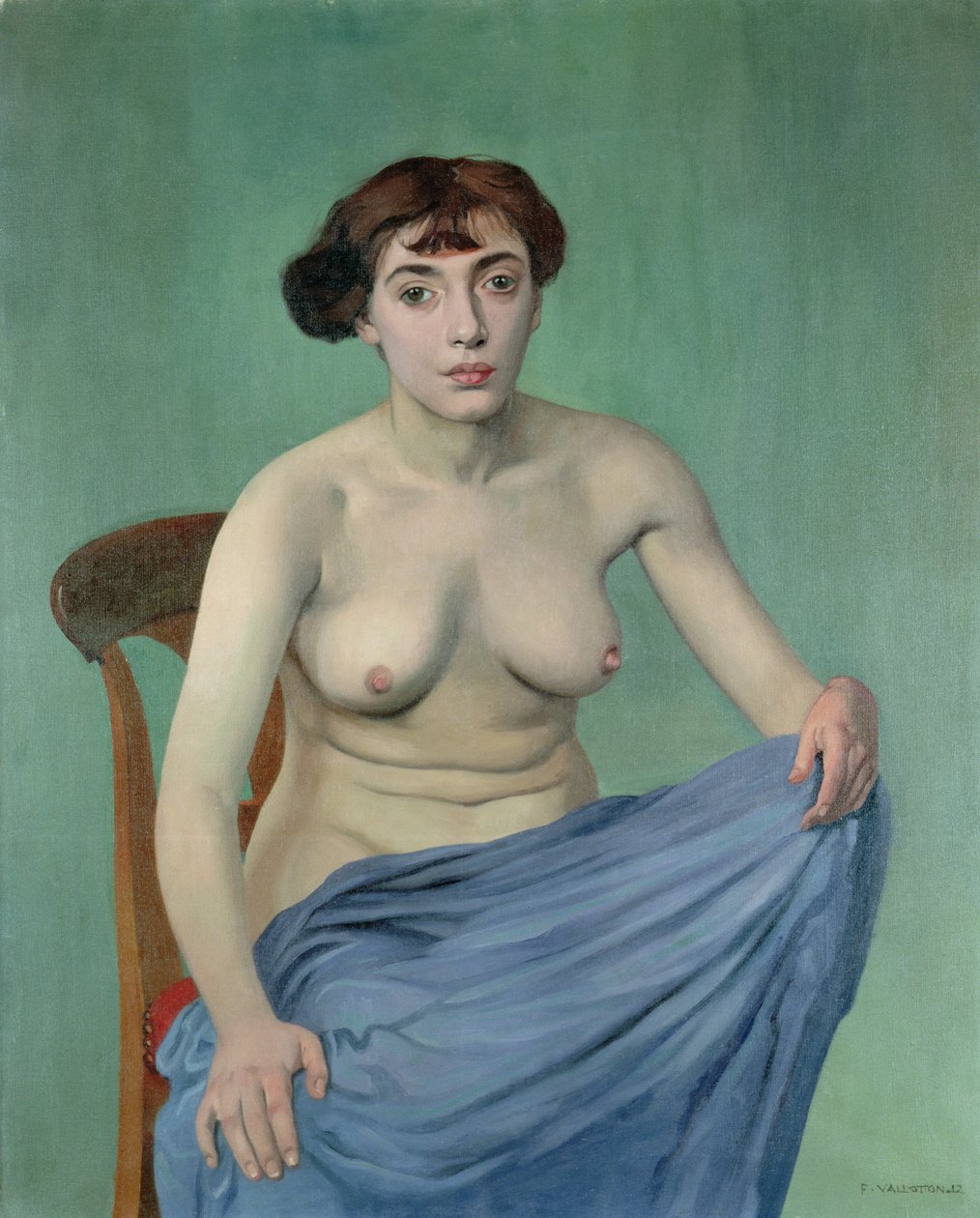 Nu em tecido azul de Felix Edouard Vallotton