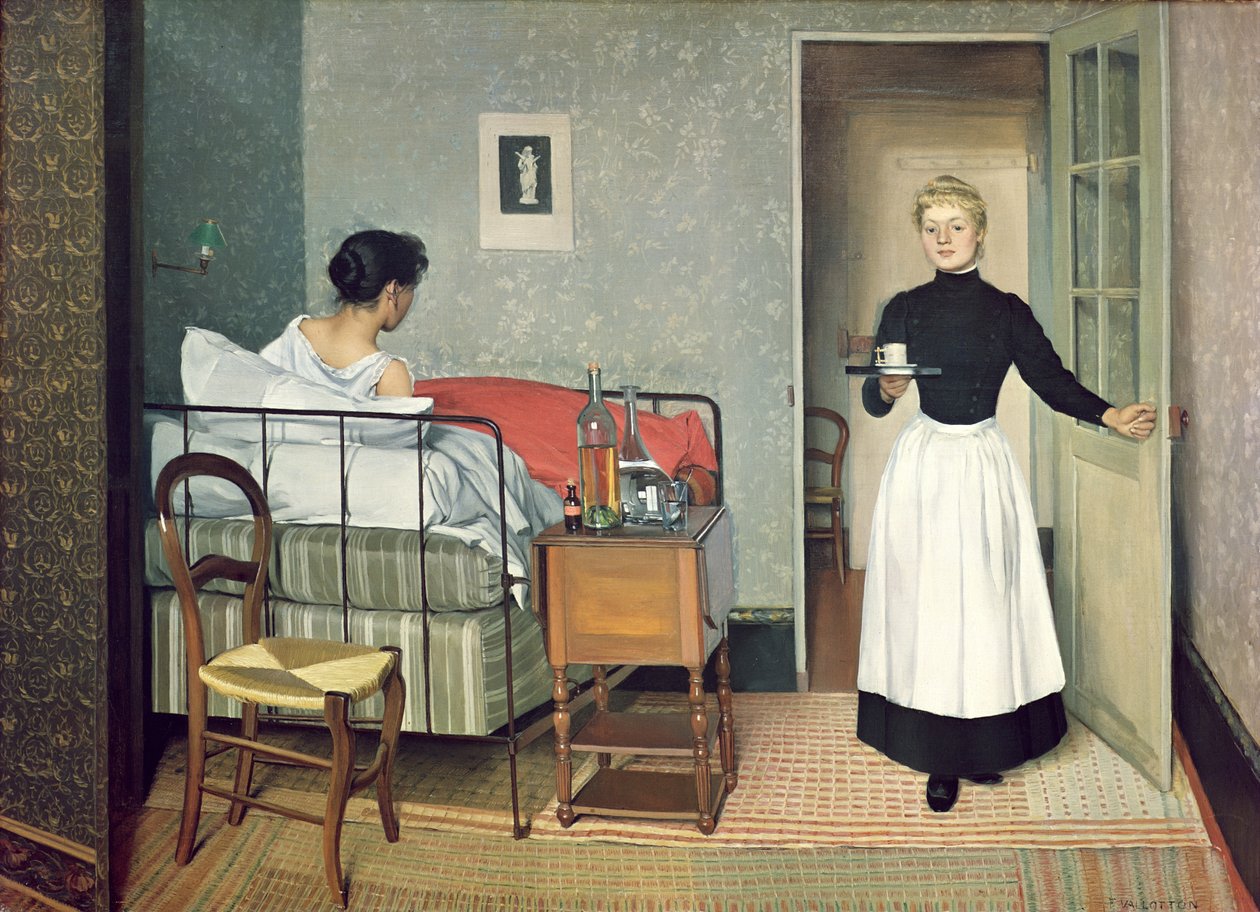 A criança doente (Helene Chatenay) 1892 de Felix Edouard Vallotton