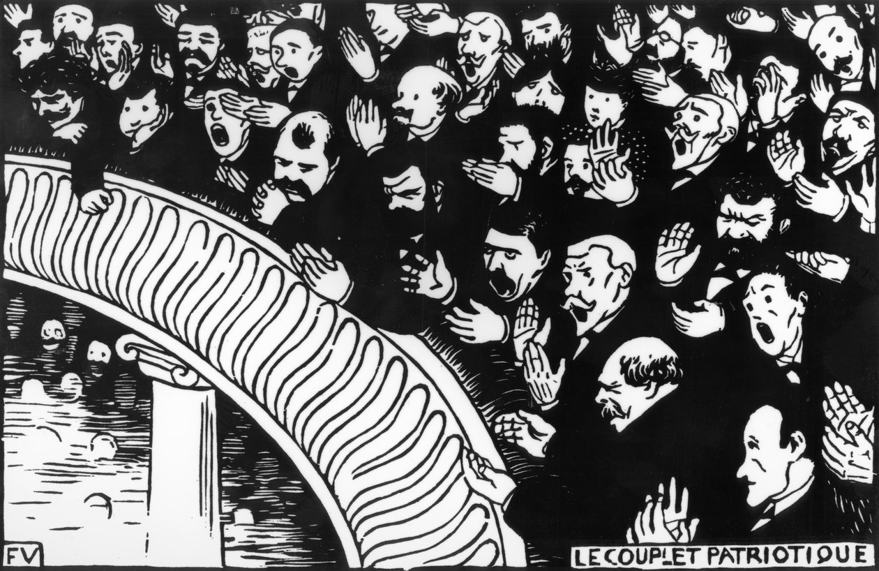The Couplet Patriotic, 1893 (xilogravura) de Felix Edouard Vallotton