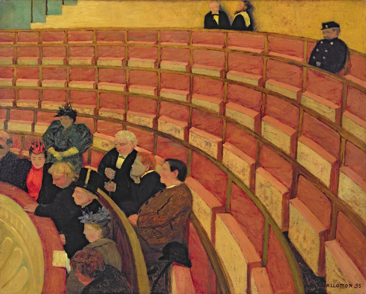 O Círculo Superior no Theatre du Chatelet, 1895 de Felix Edouard Vallotton