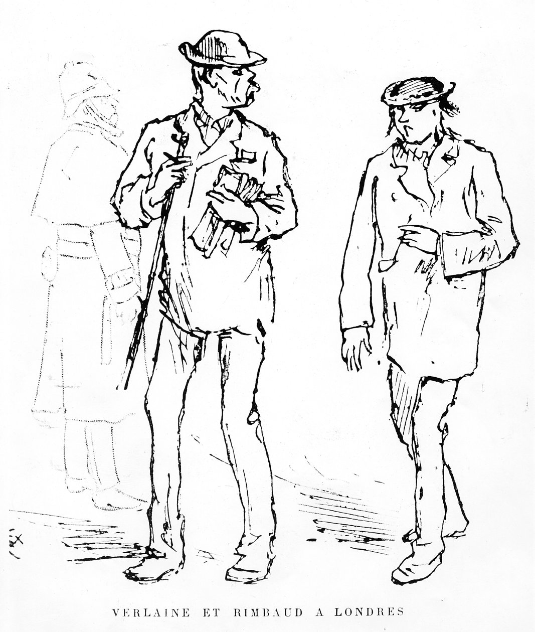 Paul Verlaine e Arthur Rimbaud em Londres, 1872 de Felix Regamey
