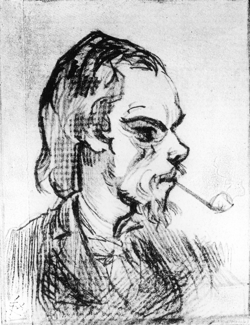 Retrato de Paul Verlaine, 25 anos, 1869 (carvão) de Felix Regamey