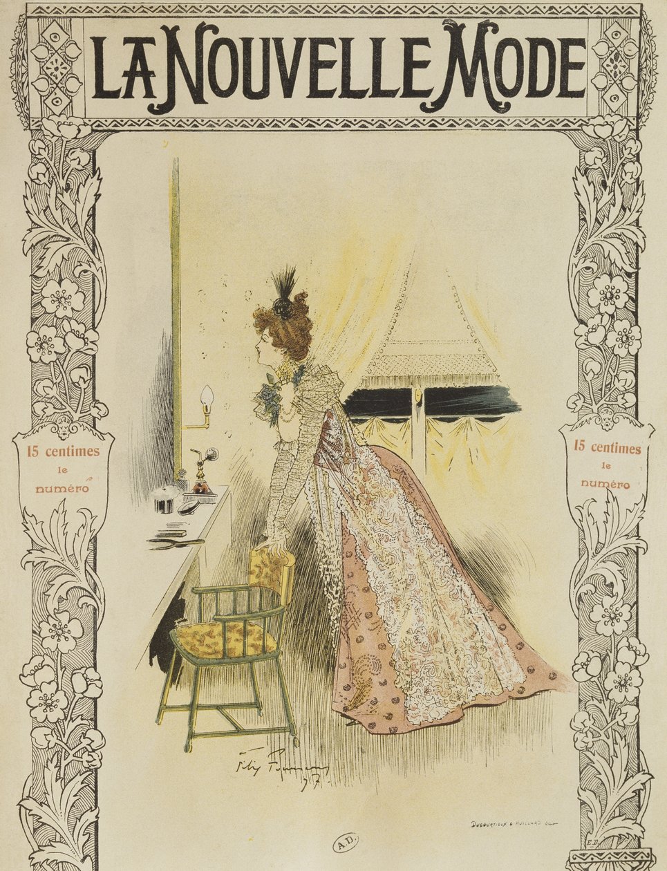 Placa de moda, ilustração de capa de &39;The New Fashion&39;, 1897 de Felix Fournery