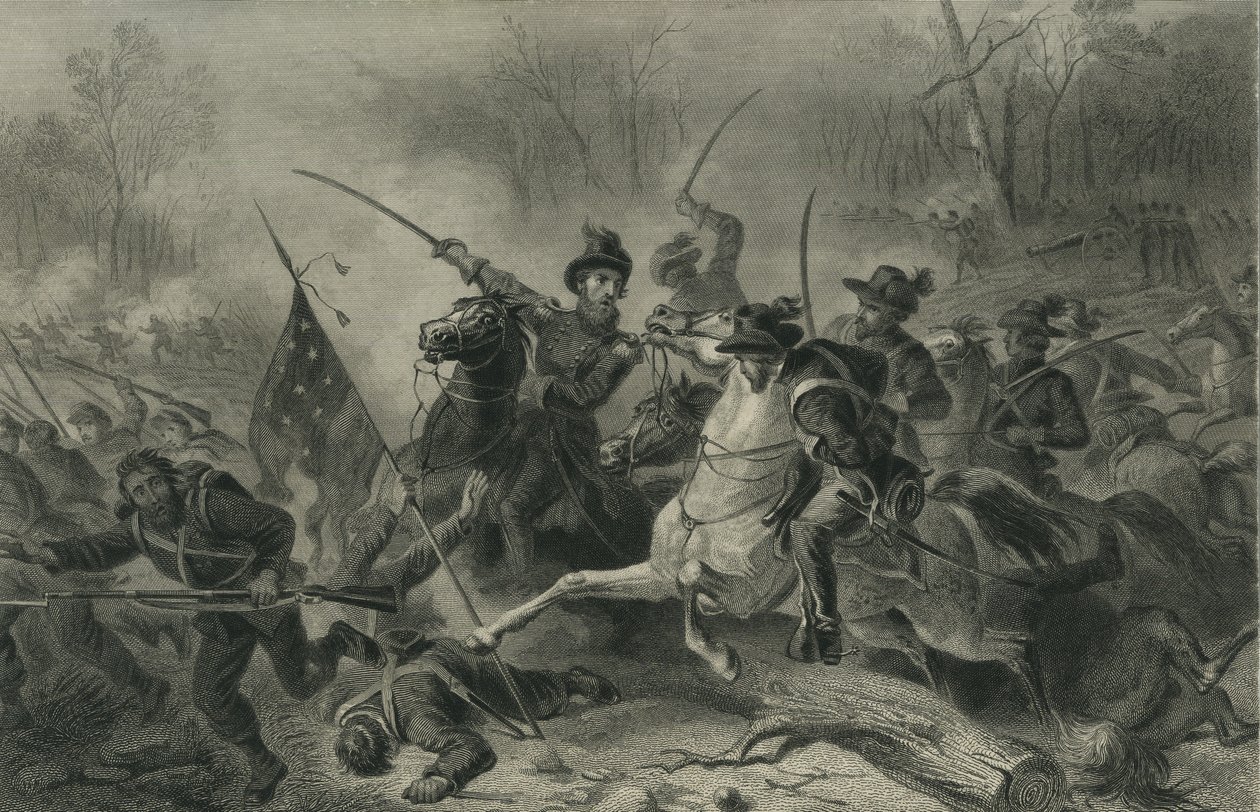 Batalha de Shiloh, Tennessee, c.1862 de Felix Octavius Carr Darley