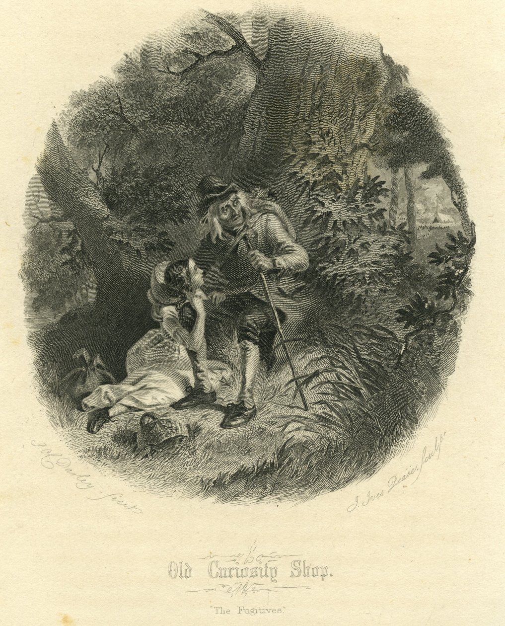Antiga Loja de Curiosidades: Os Fugitivos, gravados por Joseph Ives Pease (1809-83), 1868 de Felix Octavius Carr Darley