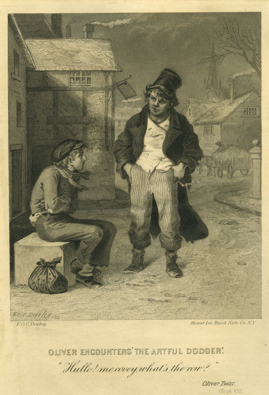 Oliver Encounters &39;The Artful Dodger&39; de Felix Octavius Carr Darley