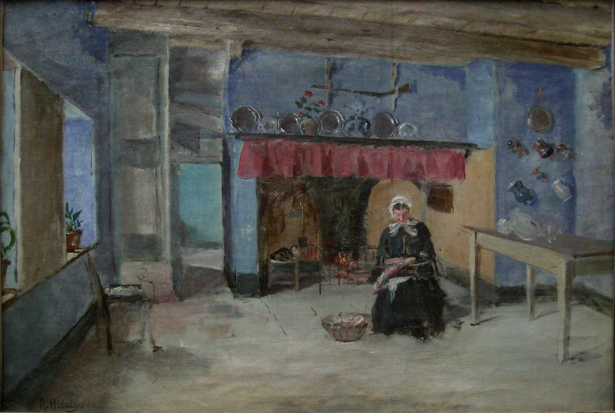 Interior de uma casa de Felix Resurreccion Hidalgo