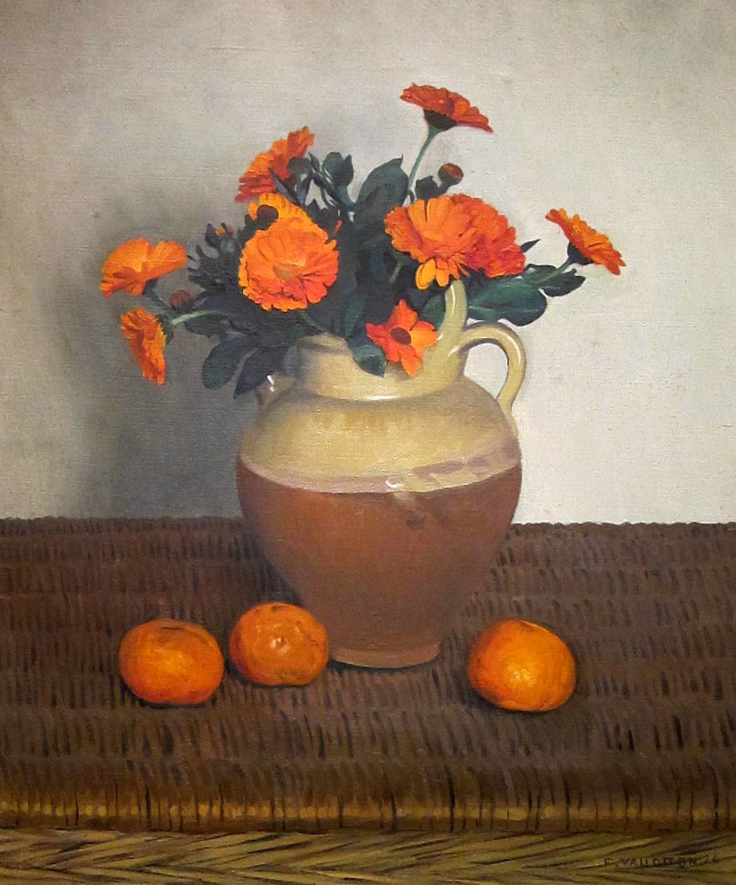 Malmequeres e TangerinesnFrancais: Soucis e Mandarinesn de Felix Edouard Vallotton