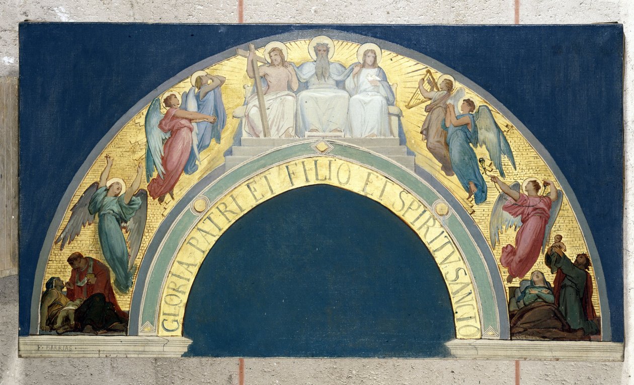Esboço para a Eglise de la Trinité: Glorificação da Trindade, ca. 1864 (óleo sobre tela) de Felix Joseph Barrias