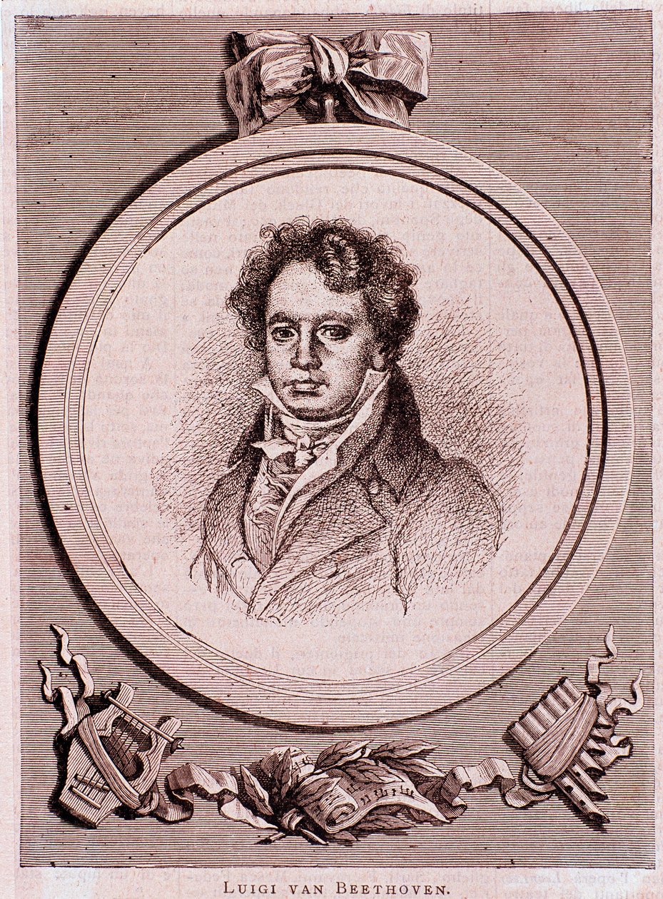 Retrato do compositor alemão Ludwig van Beethoven de Felix Auguste Clement