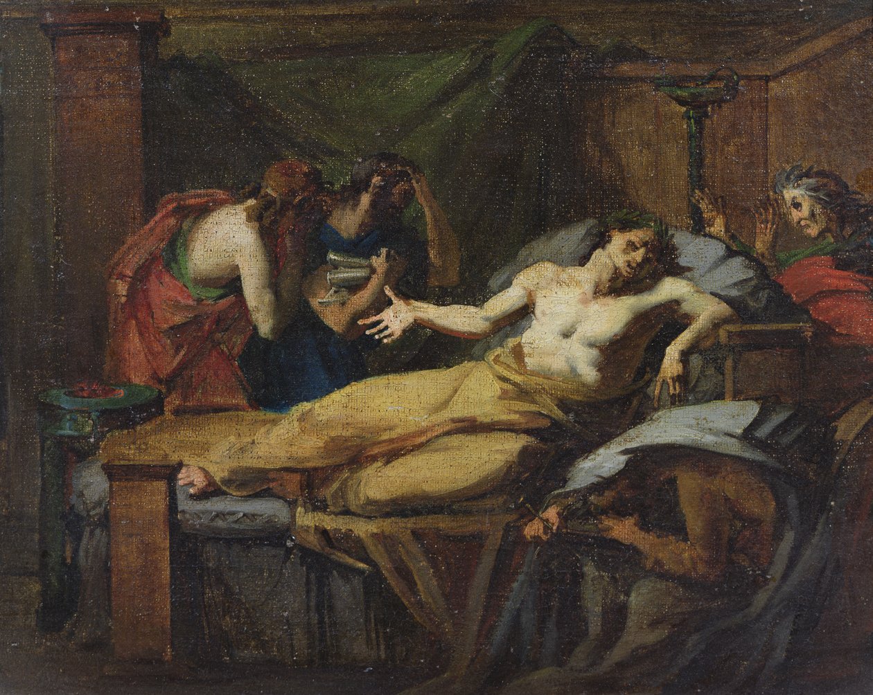 A morte de Sócrates (470-399 aC) de Felix Auvray