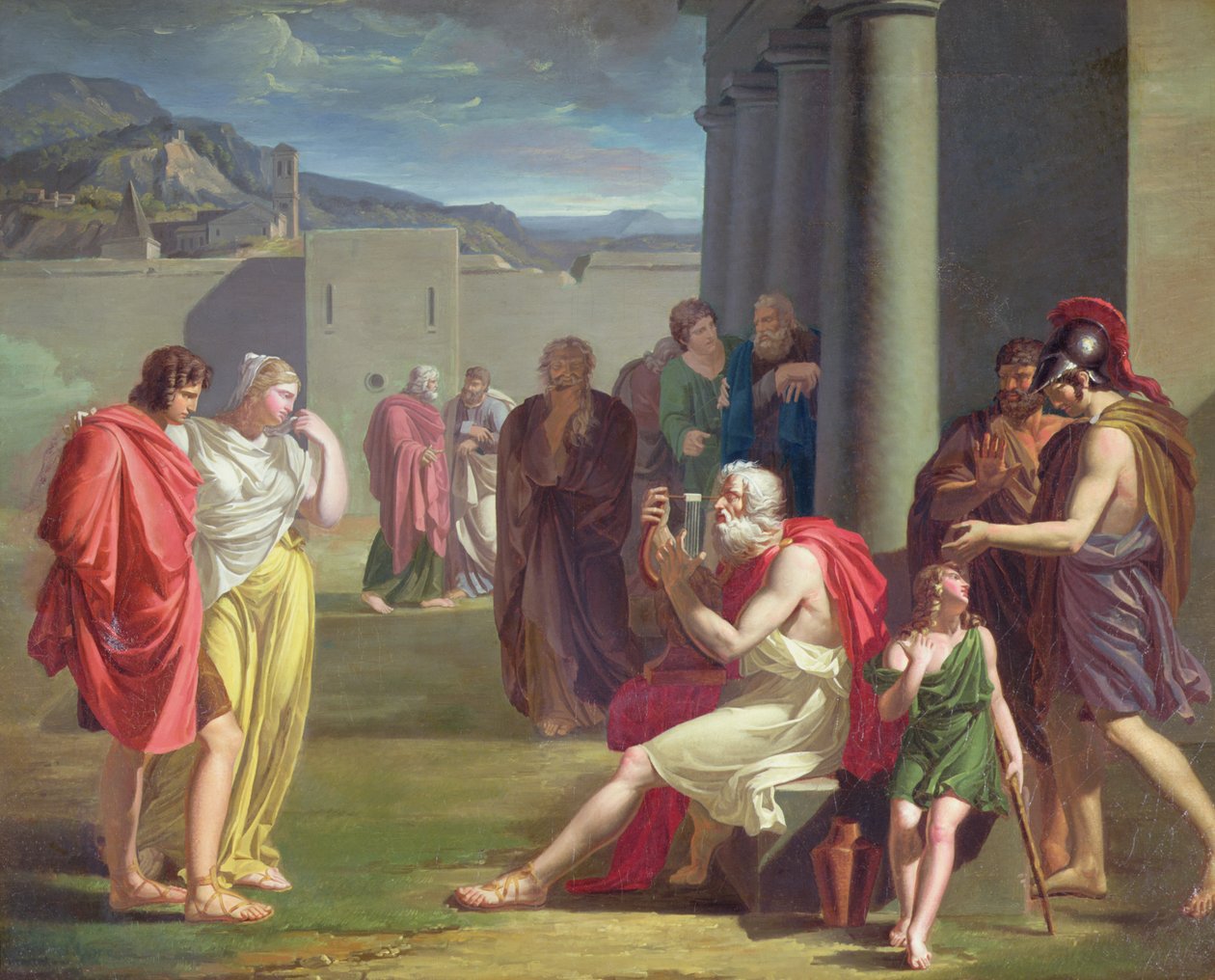 Homer Singing com sua Lyre, início do século 19 de Felix Boisselier