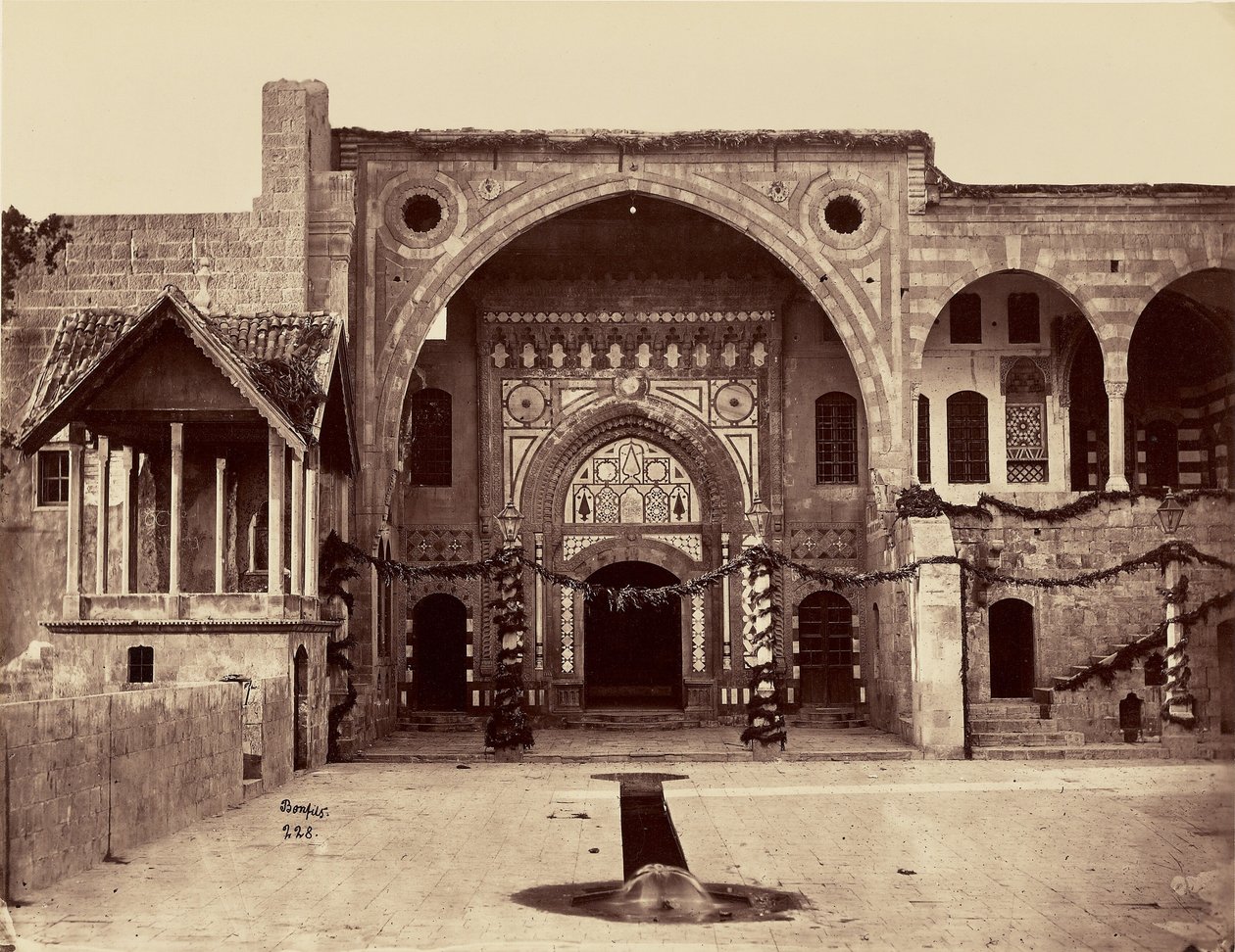 Interior de uma casa (Damasco) de Félix Bonfils