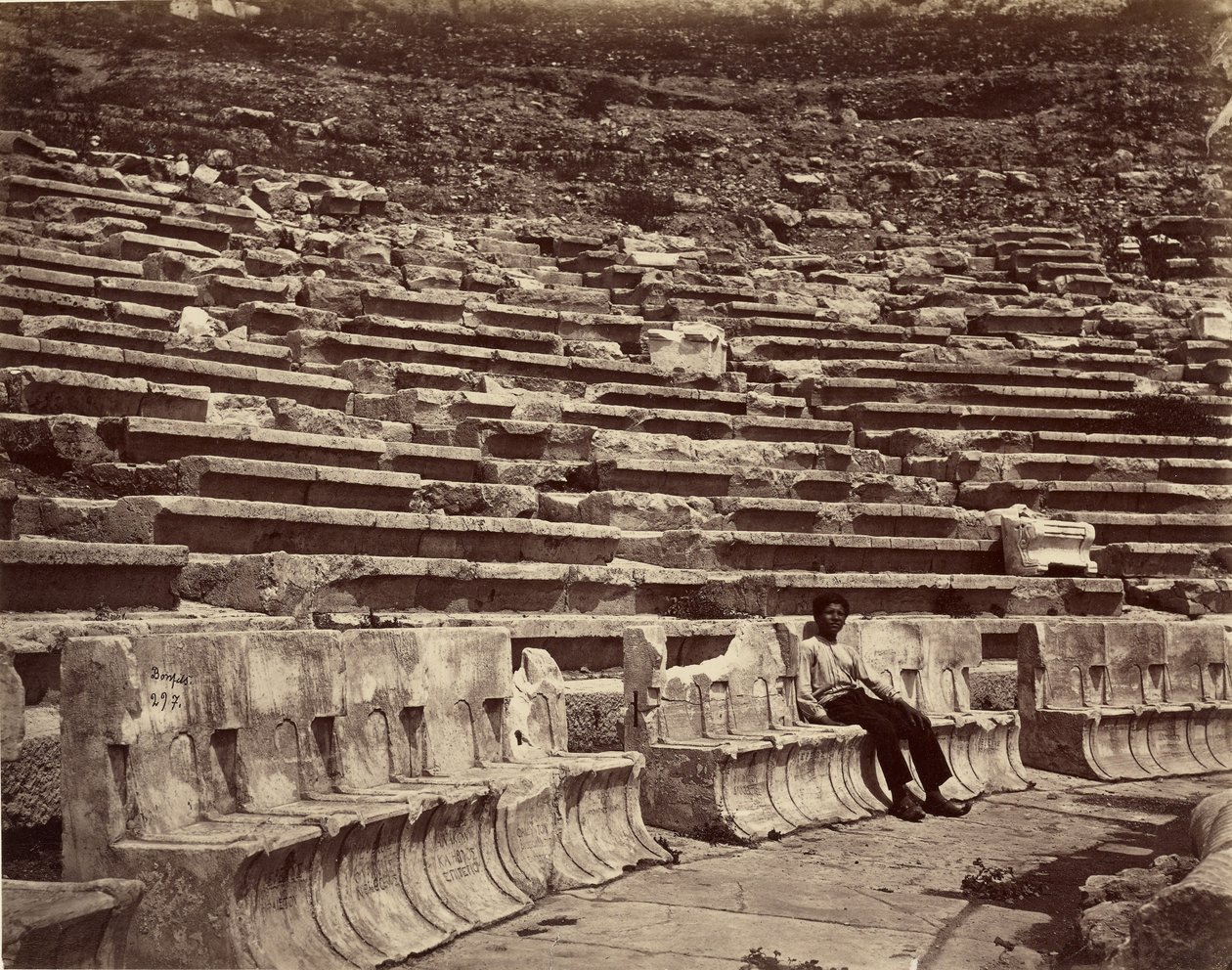 Interior, Teatro de Dionísio, Atenas de Félix Bonfils