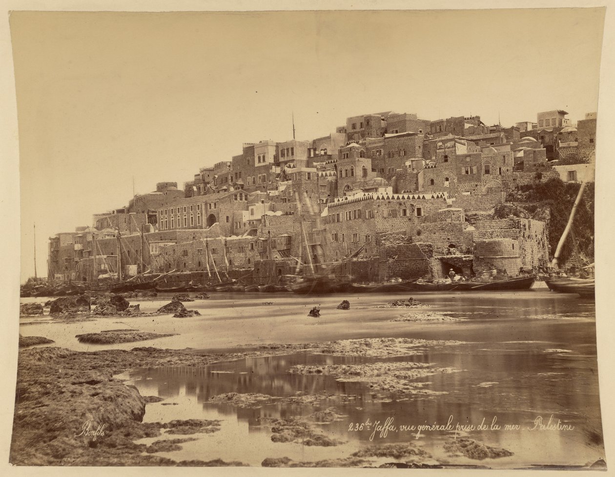 Jafa, vista geral tomada do mar, Palestina de Félix Bonfils