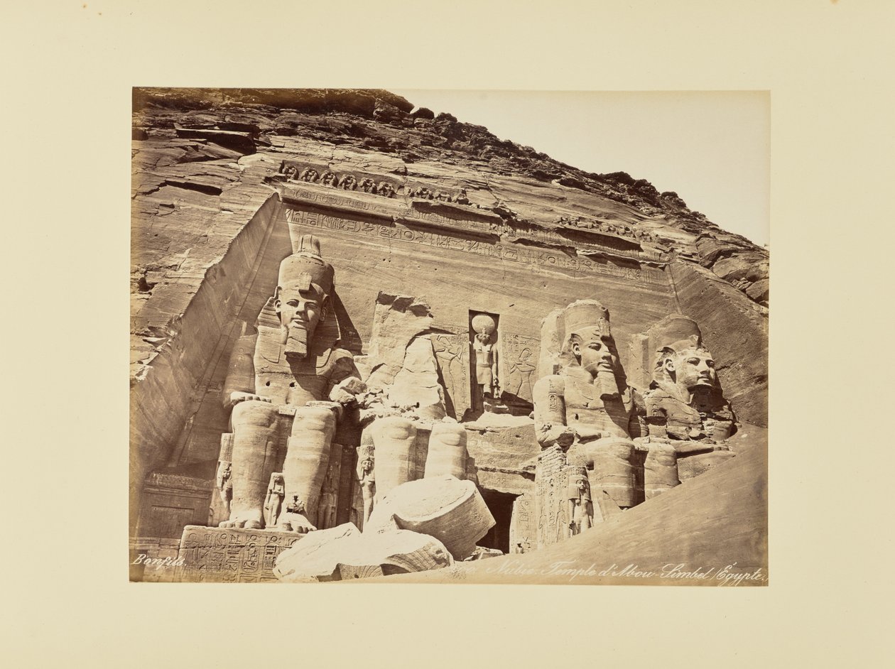 Núbia. Templo de Abu Simbel, Egito de Félix Bonfils