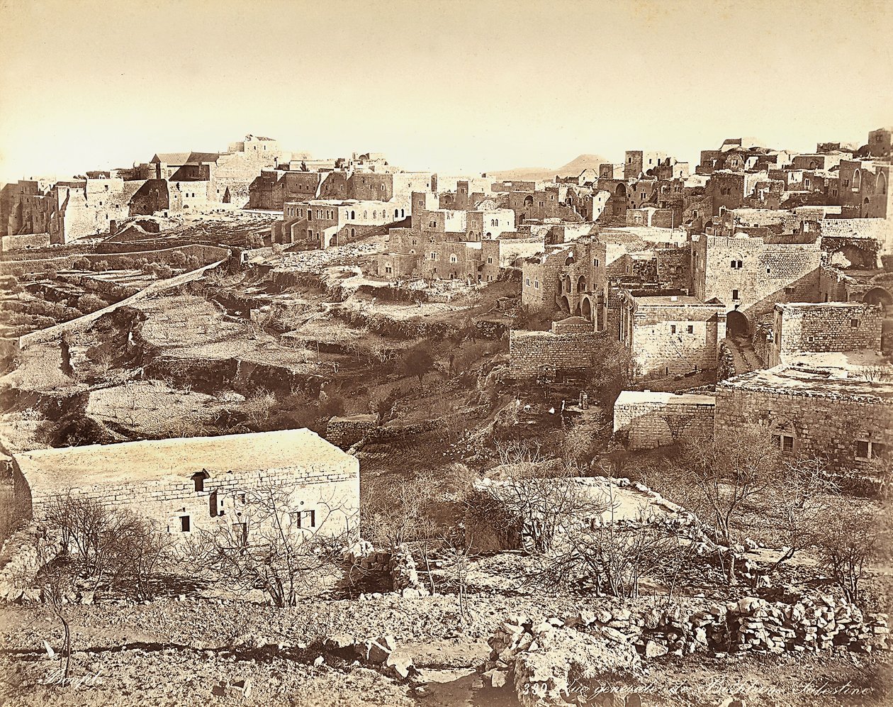 Vista panorâmica de Belém, Isreal de Félix Bonfils