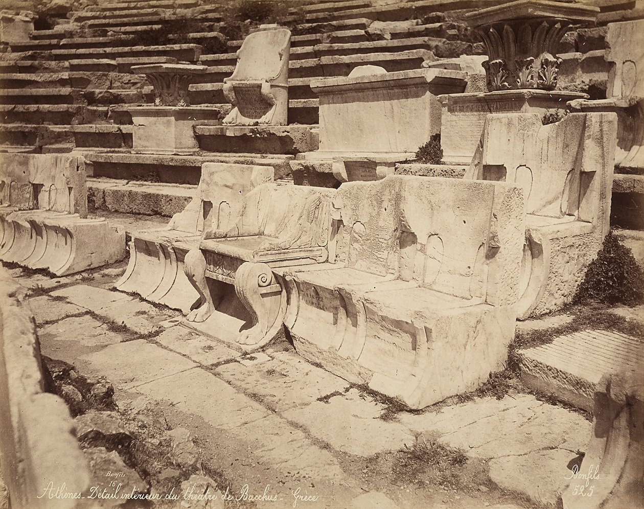Lugares no Teatro de Dionísio, Atenas de Félix Bonfils
