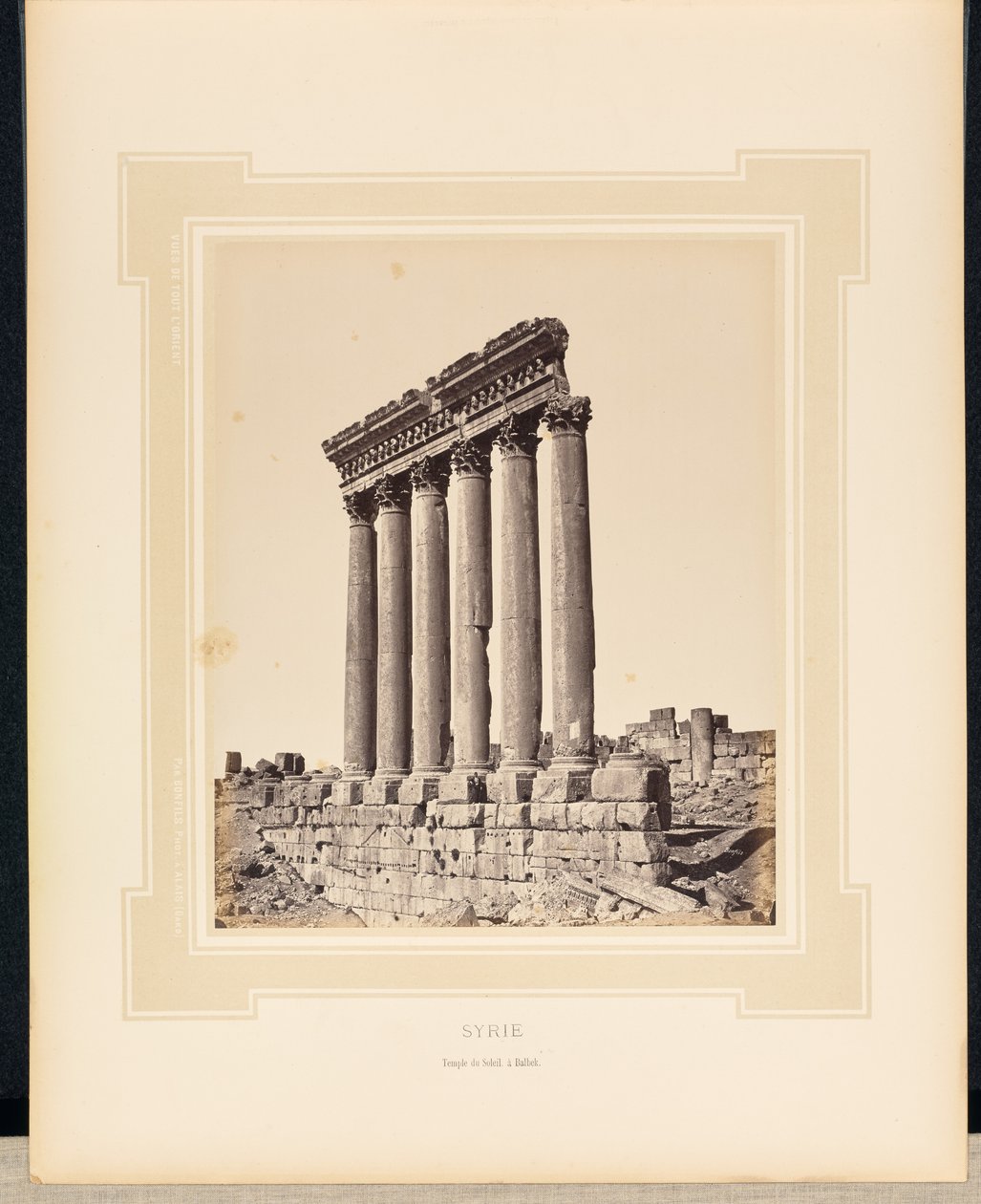 Síria: Templo do Sol em Baalbek de Félix Bonfils