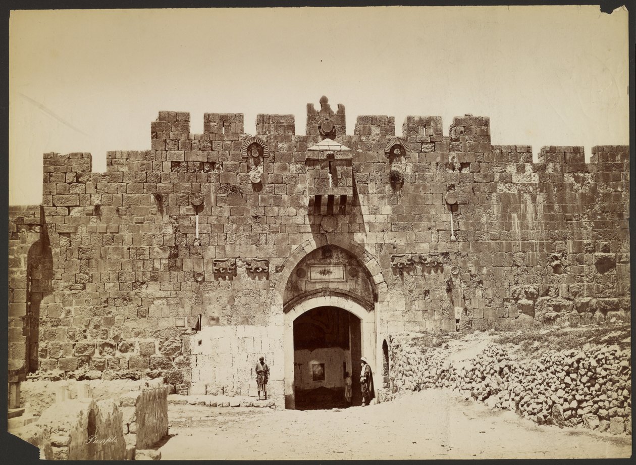 [Portão dos Leões, Jerusalém] de Félix Bonfils