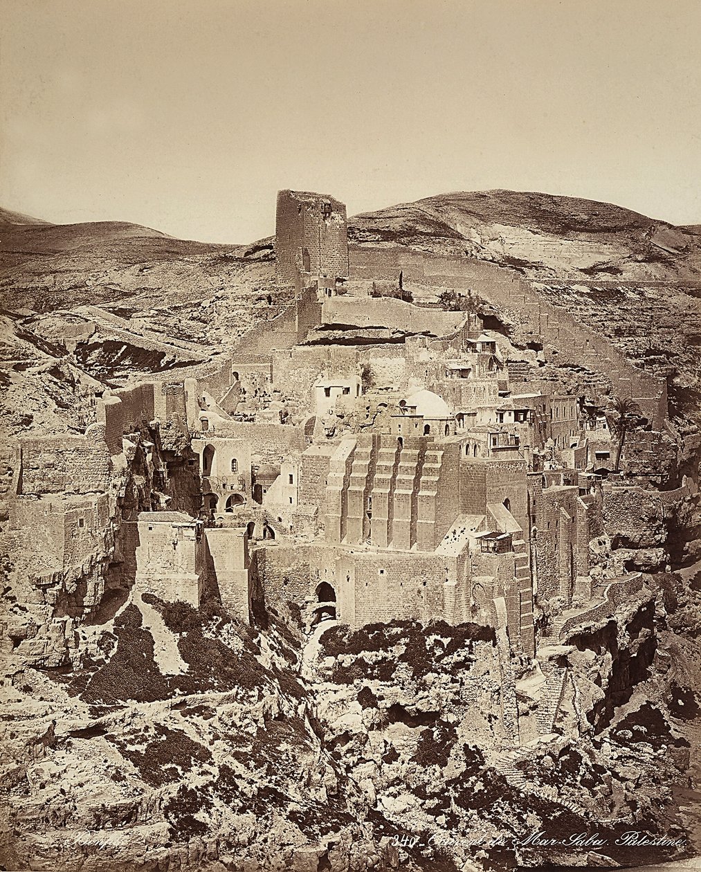 Vista do Convento Mar Saba, em Isreal de Félix Bonfils