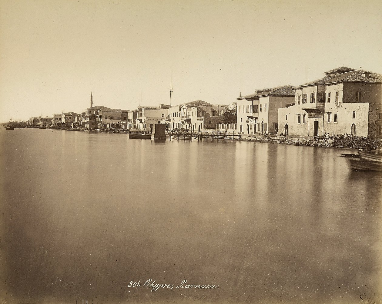 Vista da cidade de Larnaca, no Chipre de Félix Bonfils