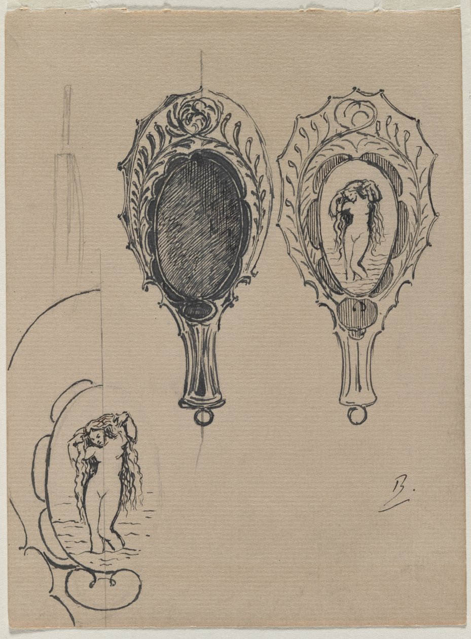 Design para um espelho de mão, c. 1900-1902. de Felix Bracquemond