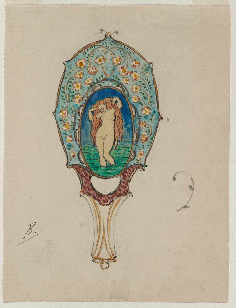 Design para um espelho de mão, c. 1900-1902. de Felix Bracquemond