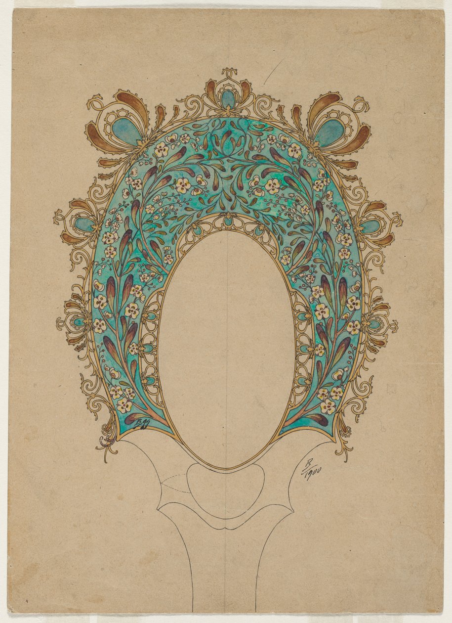Projetos para um espelho de mão, c. 1900-1902. de Felix Bracquemond