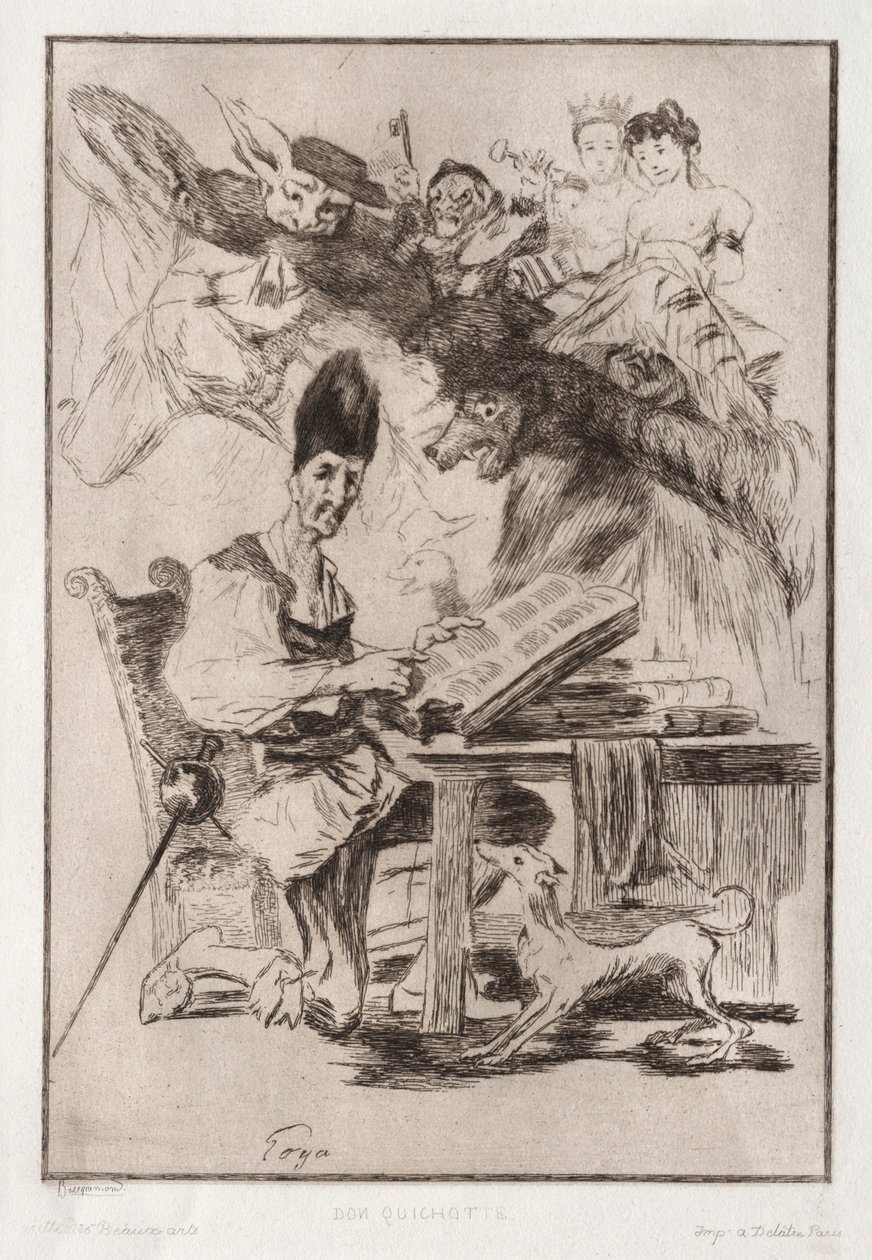 Dom Quichote, segundo Goya de Felix Bracquemond