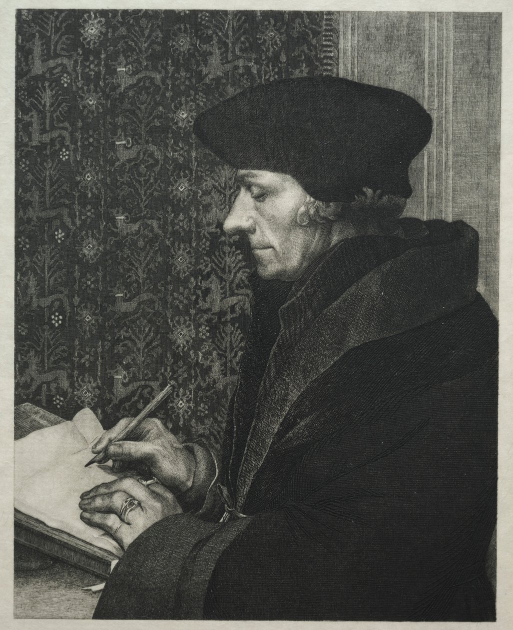 Erasmus, depois de Holbein, 1863. de Felix Bracquemond