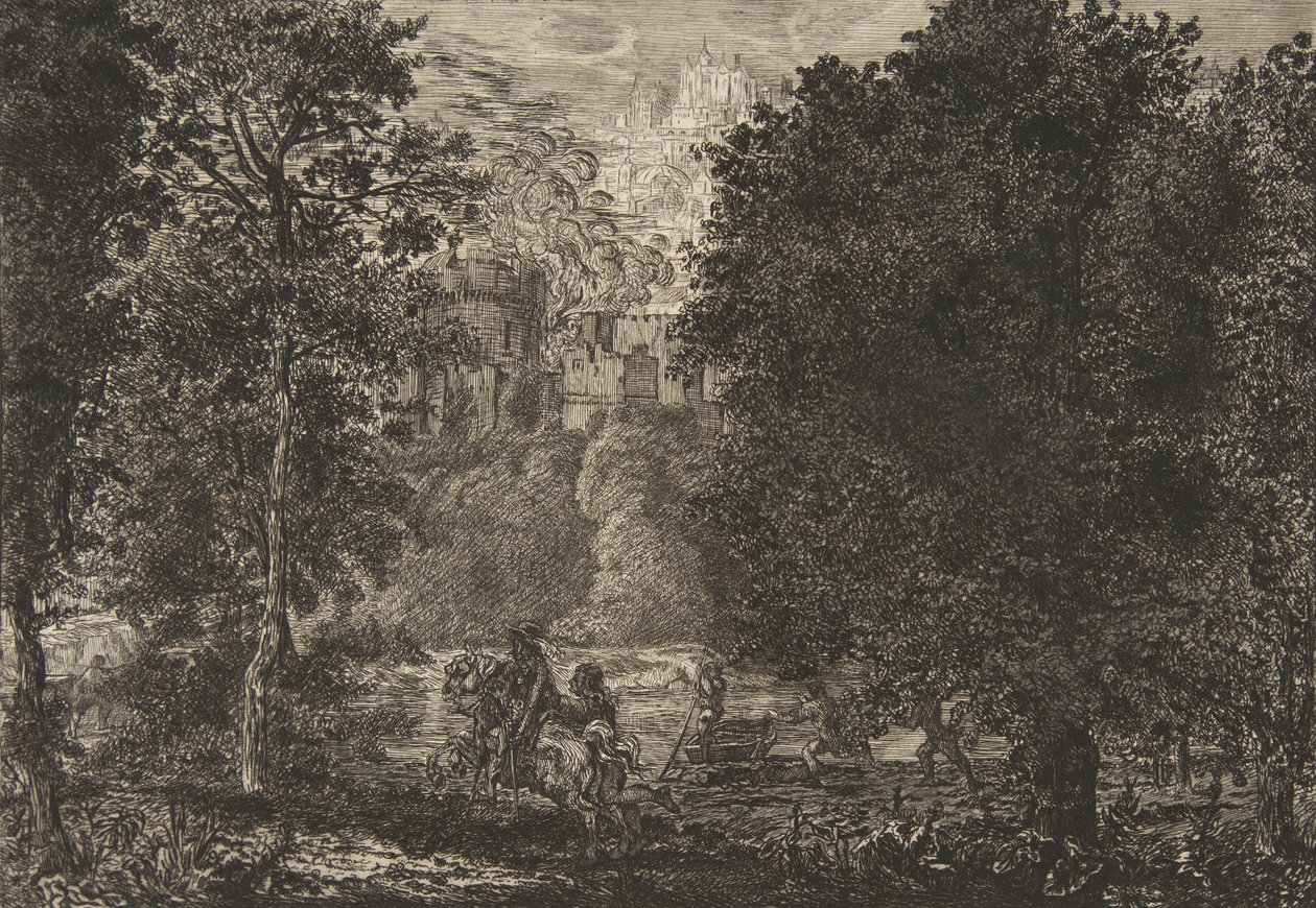 A chama está perto do fogo, por volta de 1853-5. de Felix Bracquemond
