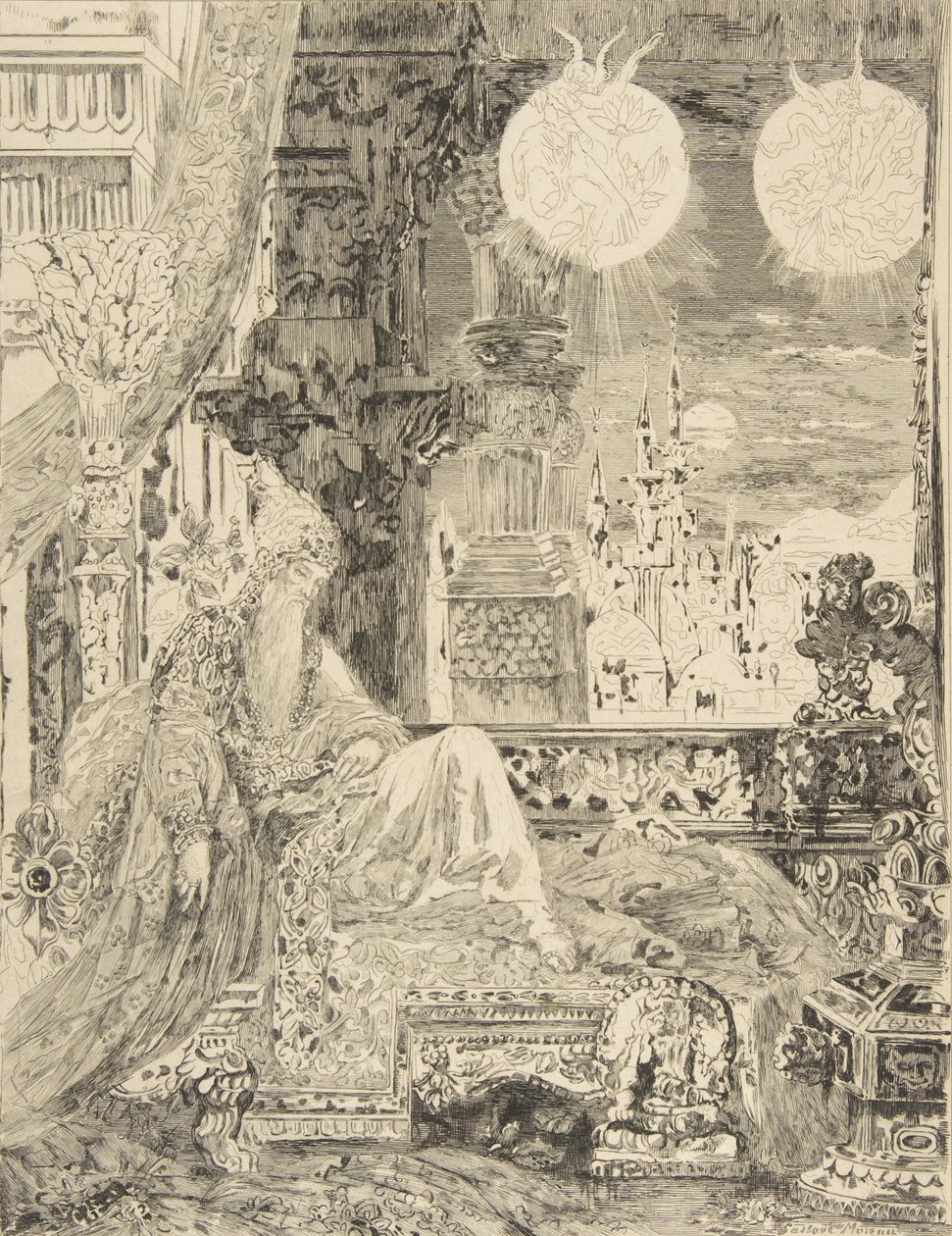 O Sonho de um Habitante Mogul, 1886. de Felix Bracquemond