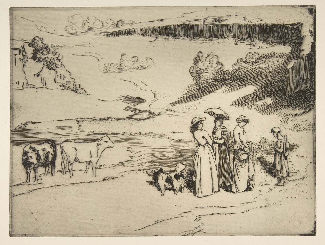 Les Demoiselles du village, 1869. de Felix Bracquemond